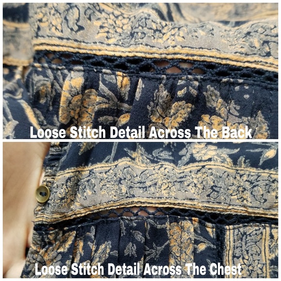 Lucky Brand NWOT Michelle Henley Boho Blouse - Picture 7 of 8